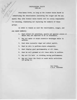 Cheerleading Policy, 1965-66