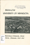 University of Minnesota-Morris Bulletin 1960-1961