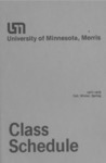 University of Minnesota, Morris 1977-78 Class Schedule by University of Minnesota - Morris