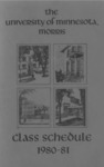 University of Minnesota, Morris 1980-81 Class Schedule by University of Minnesota - Morris