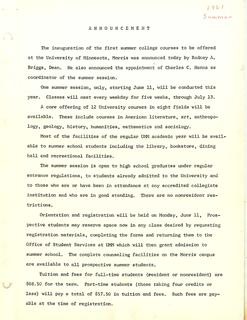 Summer School Bulletin 1961-66