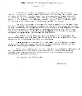 Executive Committee Meeting Minutes, March 1957