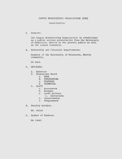 Campus Broadcasting Organization Constitution [1960s]