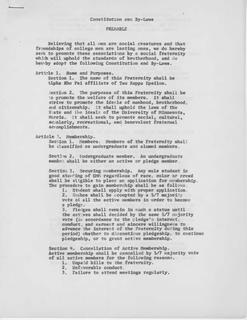 Alpha Rho Psi Constitution and By-Laws, [1960s]