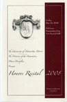 Honors Recital Program 2008 by University Relations