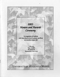 Student Honors and Awards Program 2003 by University Relations