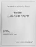 Student Honors and Awards Program 1996 by University Relations
