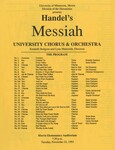 University Chorus & Orchestra, Handel's Messiah