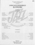 UMM Jazz Enembles in Concert by Music Discipline