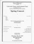 University Chorus and Freshman Vhoir in and Spring Concert by Music Discipline