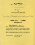 Fourth Annual Midwest Philosophy Colloquium, 1977-1978