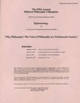 Fifth Annual Midwest Philosophy Colloquium, 1978-1979
