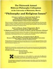Thirteenth Annual Midwest Philosophy Colloquium, 1988-1989 by University of Minnesota - Morris. Philosophy Department