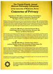 Twenty-Fourth Annual Midwest Philosophy Colloquium, 1999-2000