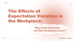 The Effects of Expectation Violations in the Workplace: Why Do Fresh Graduates and New Employees Leave? by Yingluo Zhu