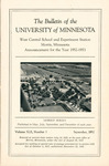 West Central Bulletin 1952-1953