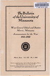West Central Bulletin 1921-1922 by West Central School of Agriculture